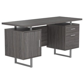 Lawtey Floating Top Office Desk Weathered Grey Half Price Furniture