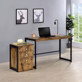 Estrella Estrella 2-piece Rectangular Writing Desk Set Antique Nutmeg and Gunmetal Half Price Furniture