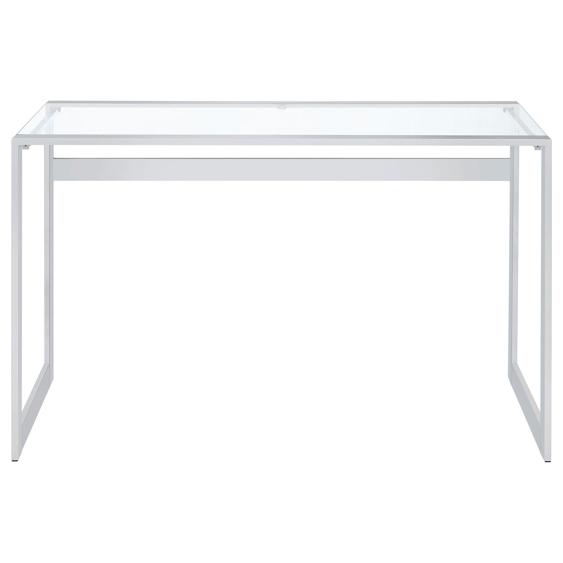 Hartford Glass Top Writing Desk Chrome Half Price Furniture