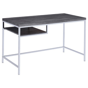 Kravitz Rectangular Writing Desk Weathered Grey and Chrome Half Price Furniture