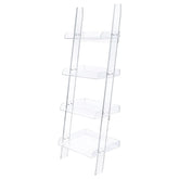 Amaturo 4-shelf Ladder Bookcase Clear Half Price Furniture