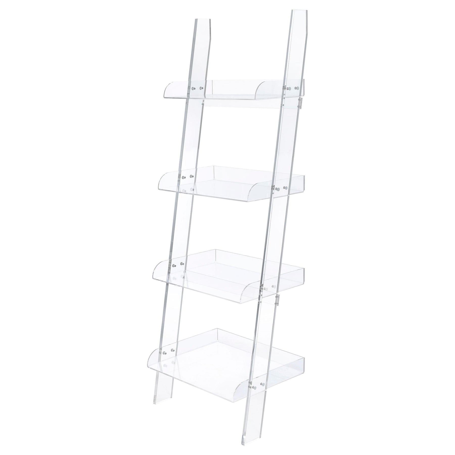 Amaturo 4-shelf Ladder Bookcase Clear Half Price Furniture