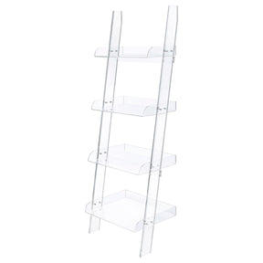 Amaturo 4-shelf Ladder Bookcase Clear Half Price Furniture