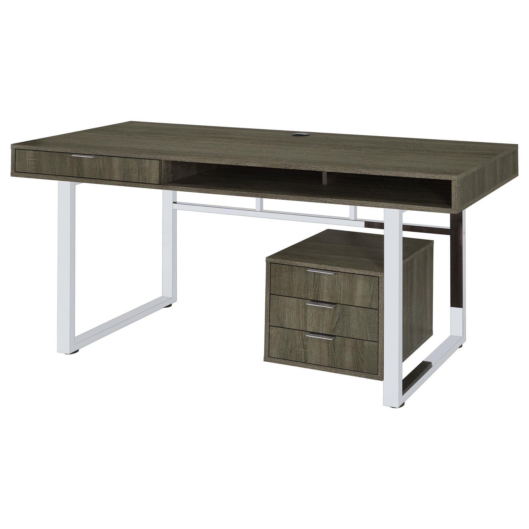 Whitman 4-drawer Writing Desk Weathered Grey Half Price Furniture