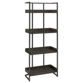 Ember 4-shelf Bookcase Dark Oak and Sandy Black  Half Price Furniture
