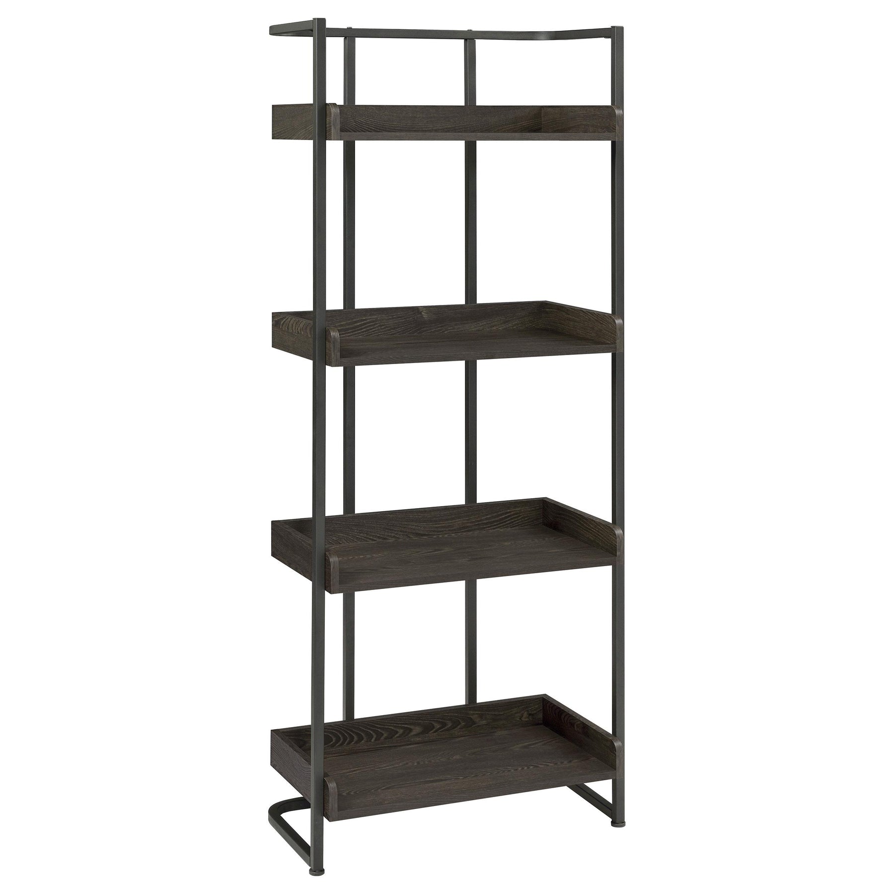 Ember 4-shelf Bookcase Dark Oak and Sandy Black Half Price Furniture