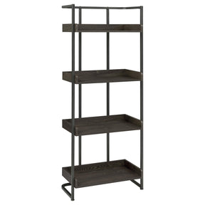 Ember 4-shelf Bookcase Dark Oak and Sandy Black Half Price Furniture