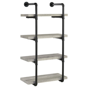 Elmcrest 24-inch Wall Shelf Black and Grey Driftwood Half Price Furniture