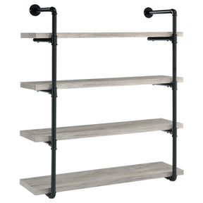 Elmcrest 40-inch Wall Shelf Black and Grey Driftwood Half Price Furniture