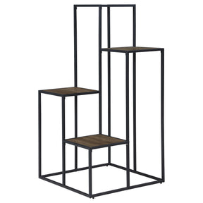 Rito 4-tier Display Shelf Rustic Brown and Black Half Price Furniture