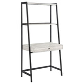 Pinckard 1-drawer Ladder Desk Grey Stone and Black Half Price Furniture