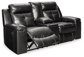 Kempten Reclining Loveseat with Console - Half Price Furniture