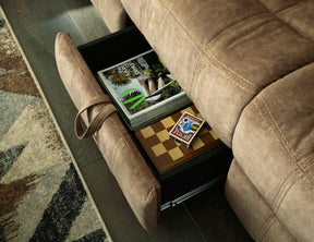 Huddle-Up Reclining Sofa with Drop Down Table - Half Price Furniture