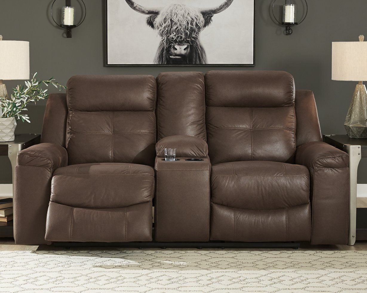 Jesolo Reclining Loveseat with Console - Half Price Furniture