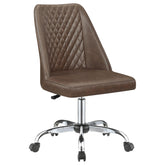 Althea Upholstered Tufted Back Office Chair Brown and Chrome Half Price Furniture