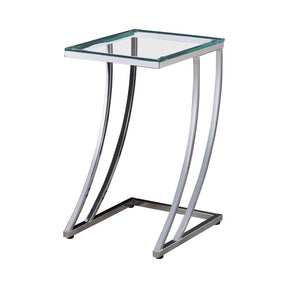 Cayden Rectangular Top Accent Table Chrome and Clear Half Price Furniture