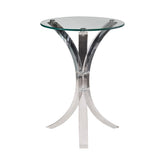 Emmett Round Accent Table Clear Half Price Furniture