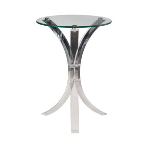 Emmett Round Accent Table Clear Half Price Furniture