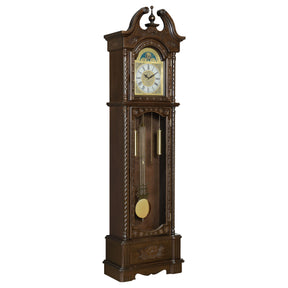 Cedric Grandfather Clock with Chime Golden Brown Half Price Furniture