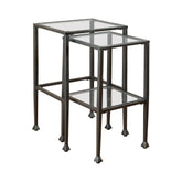 Leilani 2-piece Glass Top Nesting Tables Black Half Price Furniture