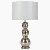 Mineta Drum Shade Table Lamp White and Antique Silver Half Price Furniture