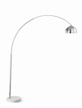 Krester Arched Floor Lamp Brushed Steel and Chrome Half Price Furniture