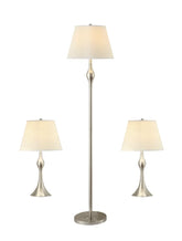 Griffin 3-piece Slender Lamp Set Brushed Nickel Half Price Furniture