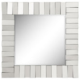 Tanwen Square Wall Mirror with Layered Panel Silver Half Price Furniture