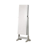 Zayas Storage Jewelry Cheval Mirror White Half Price Furniture