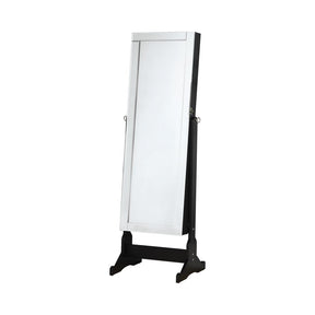 Cortez Storage Jewelry Cheval Mirror Black Half Price Furniture