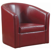 Turner Upholstery Sloped Arm Accent Swivel Chair Red Half Price Furniture