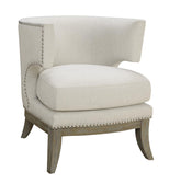 Jordan Dominic Barrel Back Accent Chair White and Weathered Grey Half Price Furniture