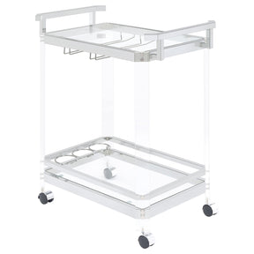 Jefferson 2-tier Glass Serving Cart Clear Half Price Furniture