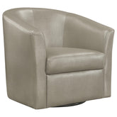 Turner Upholstery Sloped Arm Accent Swivel Chair Champagne Half Price Furniture