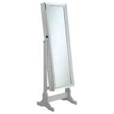 Elle Jewelry Cheval Mirror with Crytal Trim Silver Half Price Furniture