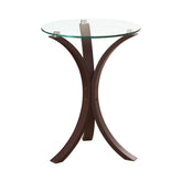 Edgar Round Accent Table Cappuccino Half Price Furniture