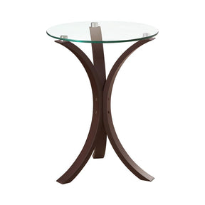 Edgar Round Accent Table Cappuccino Half Price Furniture