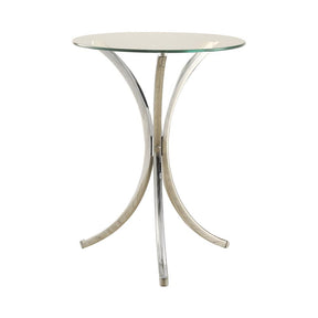 Eloise Round Accent Table with Curved Legs Chrome Half Price Furniture