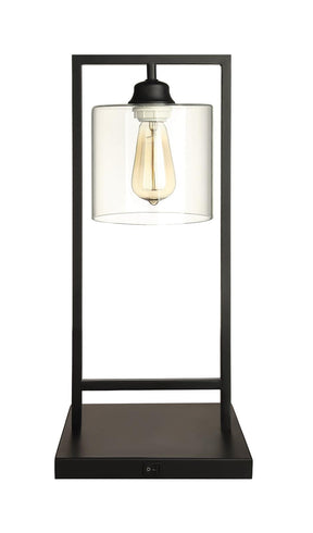 Shoto Glass Shade Table Lamp Black Half Price Furniture