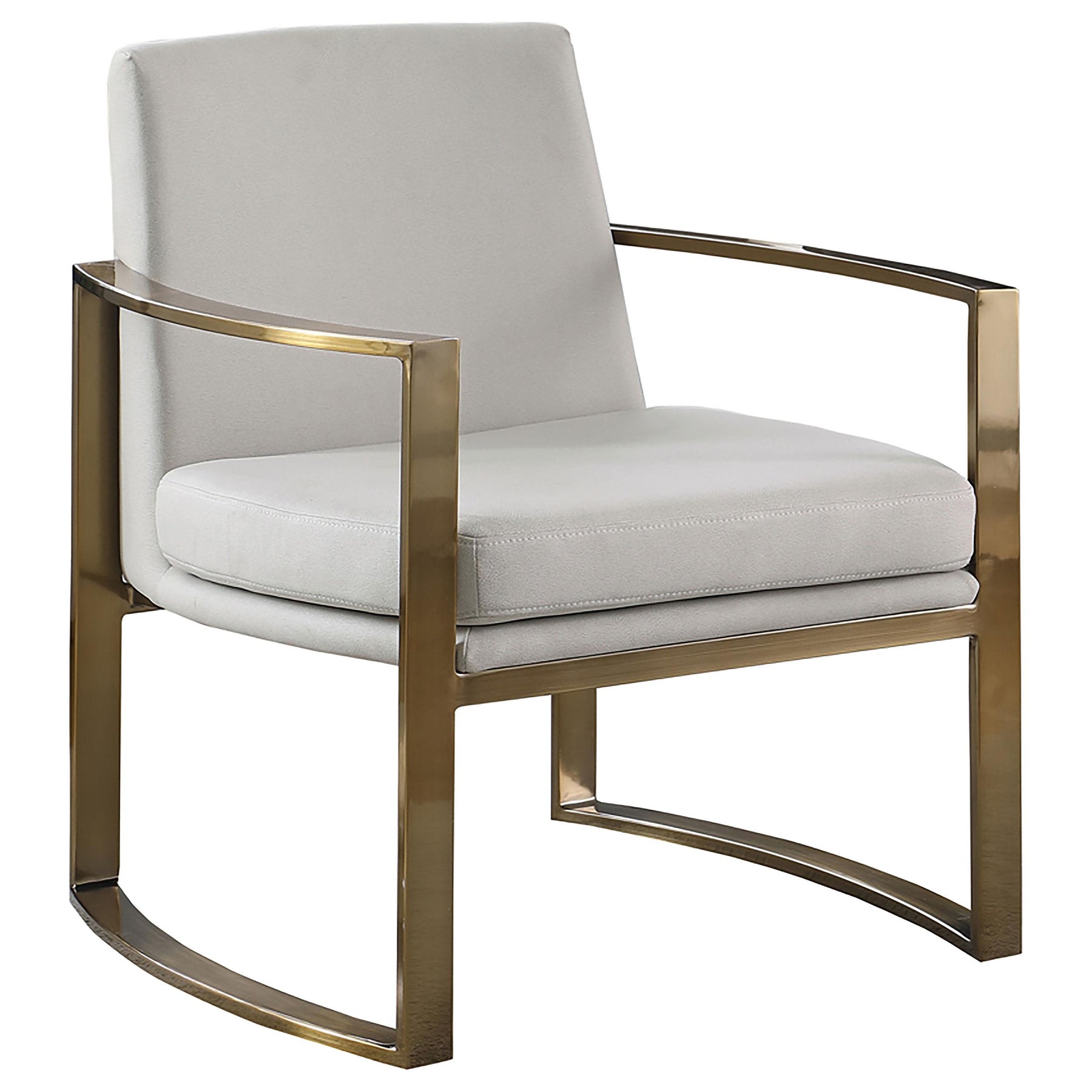 Cory Concave Metal Arm Accent Chair Cream and Bronze Half Price Furniture