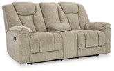 Hindmarsh Power Reclining Loveseat with Console Half Price Furniture