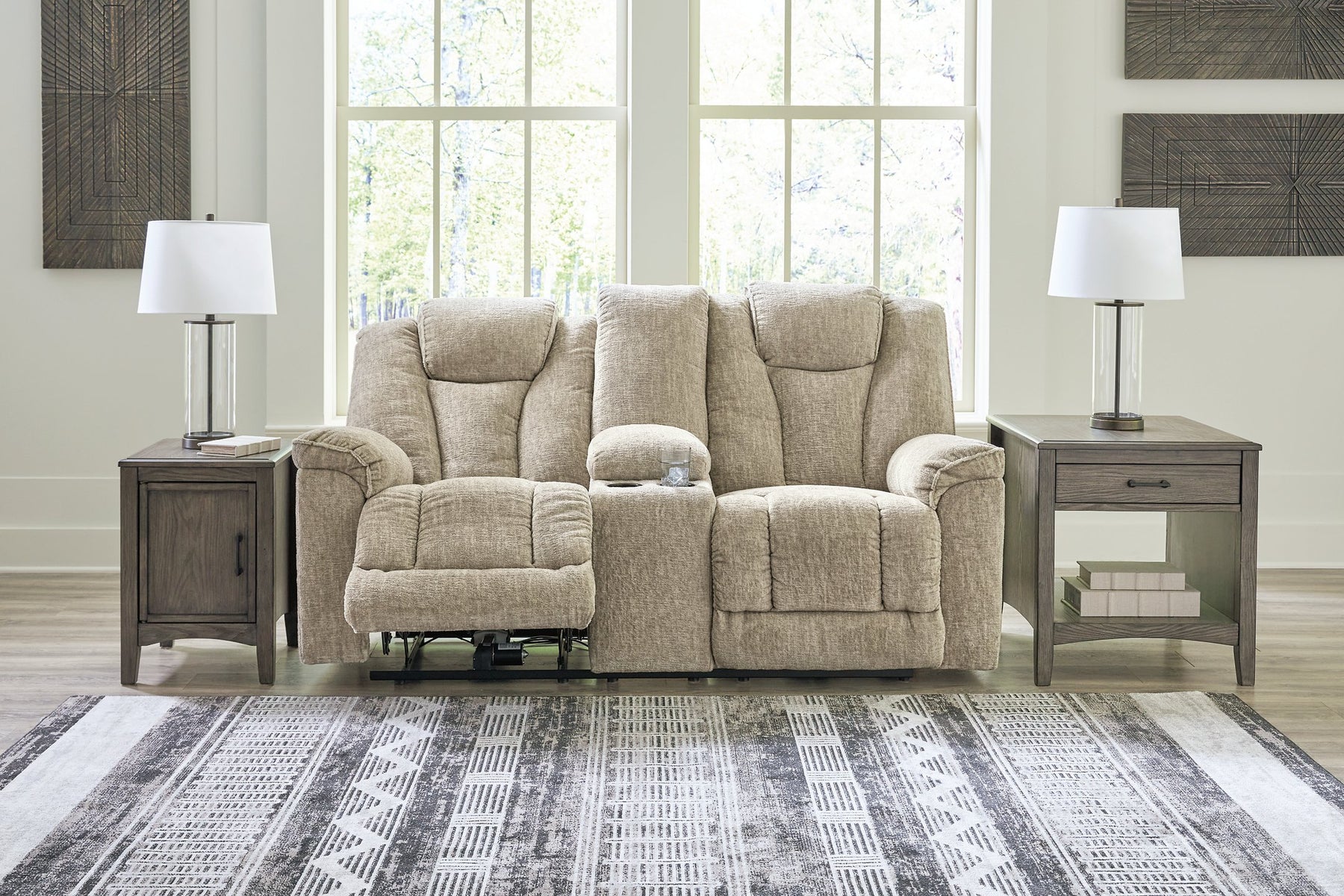 Hindmarsh Power Reclining Loveseat with Console - Half Price Furniture