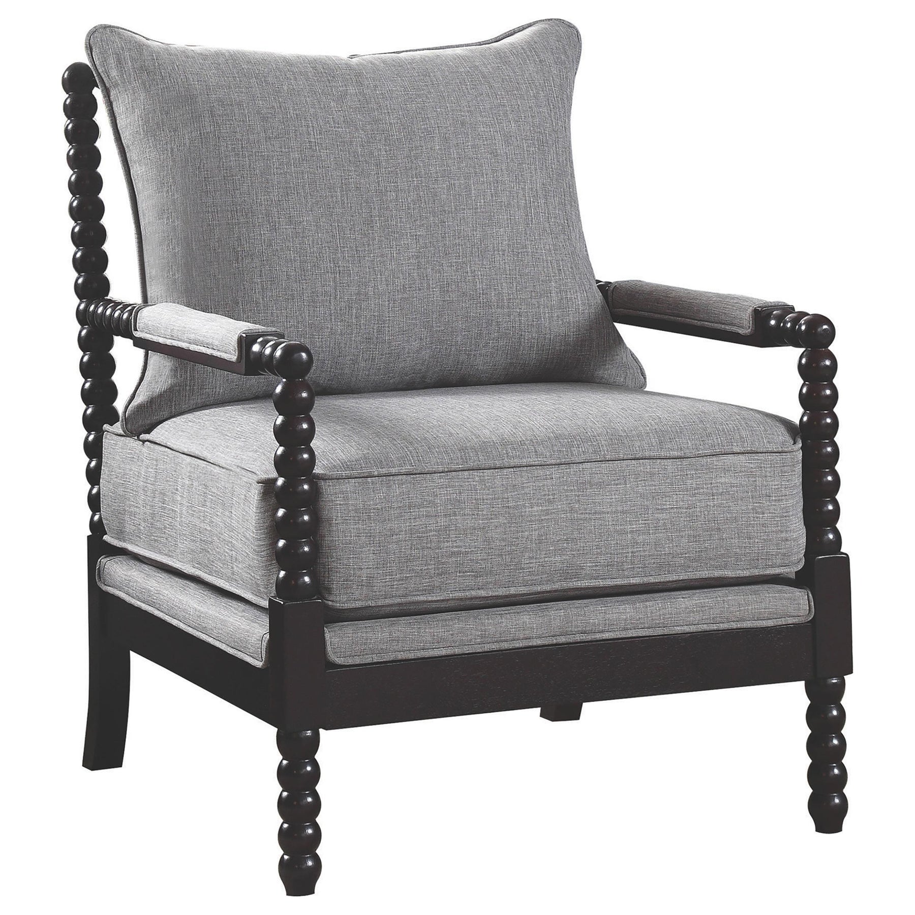 Blanchett Cushion Back Accent Chair Grey and Black Half Price Furniture