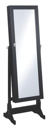 Tutuola Jewelry Cheval Mirror Black Half Price Furniture