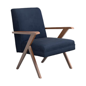 Cheryl Wooden Arms Accent Chair Dark Blue and Walnut Half Price Furniture