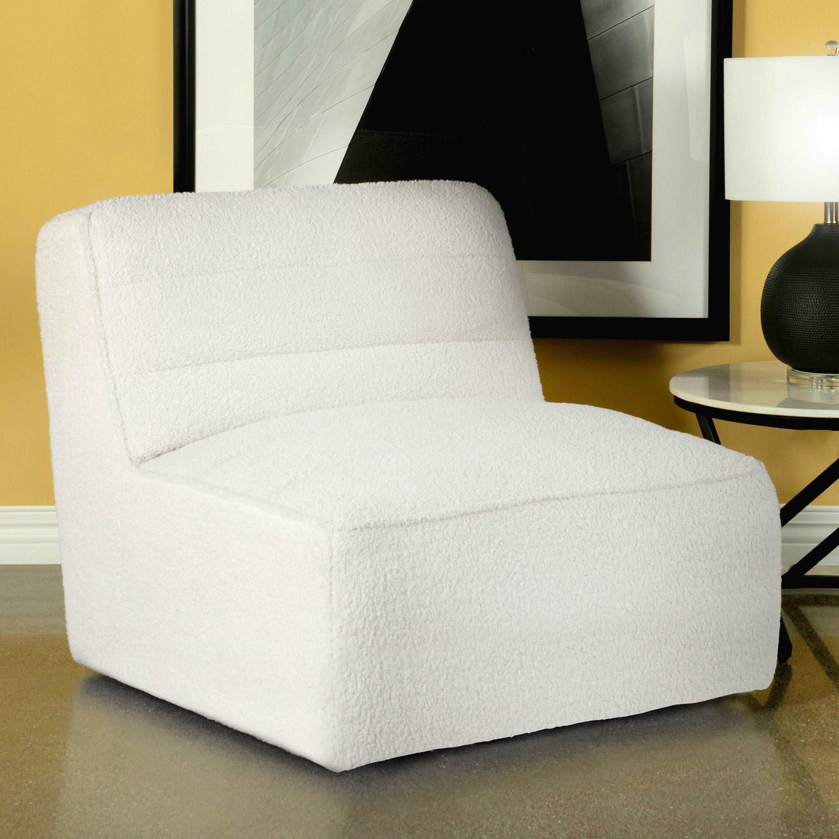 Cobie Upholstered Swivel Armless Chair - Swivel Chair - Half Price Furniture