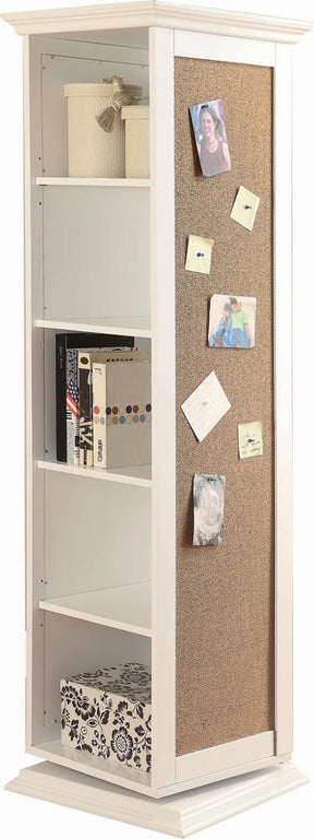 Robinsons Swivel Accent Cabinet with Cork Board White Half Price Furniture