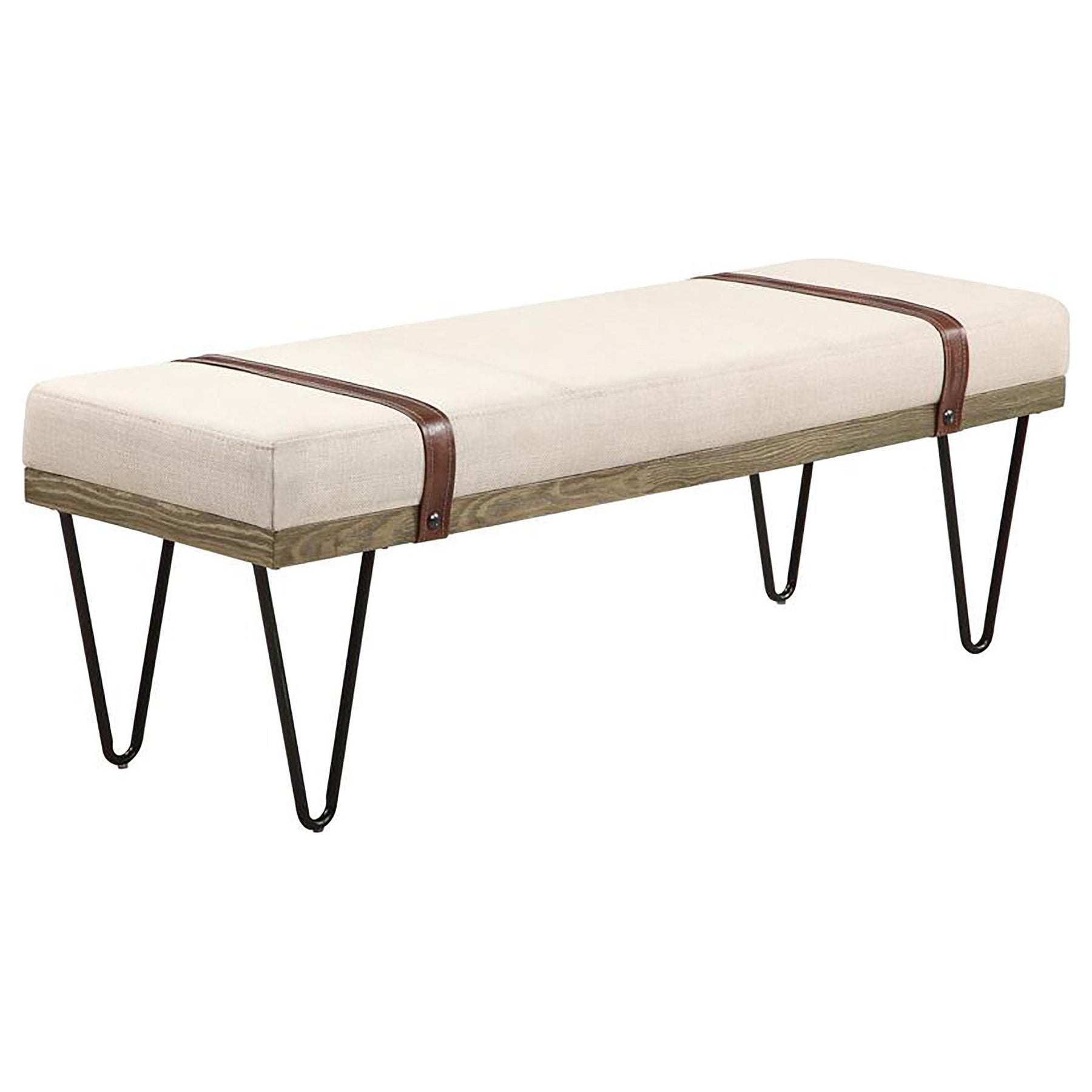 Austin Upholstered Bench Beige and Black Half Price Furniture