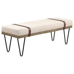 Austin Upholstered Bench Beige and Black Half Price Furniture