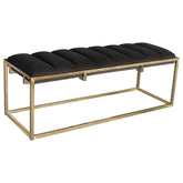 Lorena Tufted Cushion Bench Dark Grey and Gold Half Price Furniture